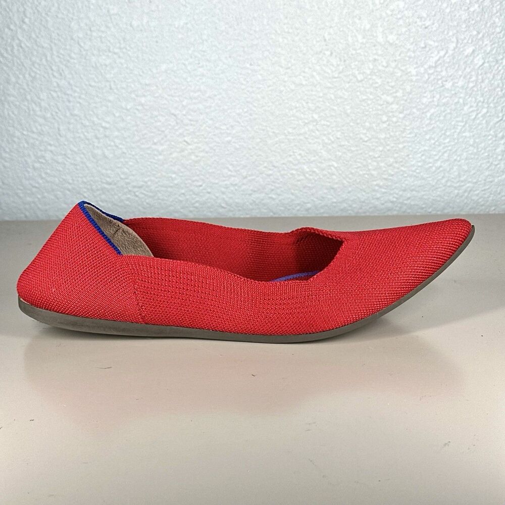 Rothy’s The Point Flats Red And Blue Knit Women’s Size 9.5 Washable Comfort - Picture 8 of 14